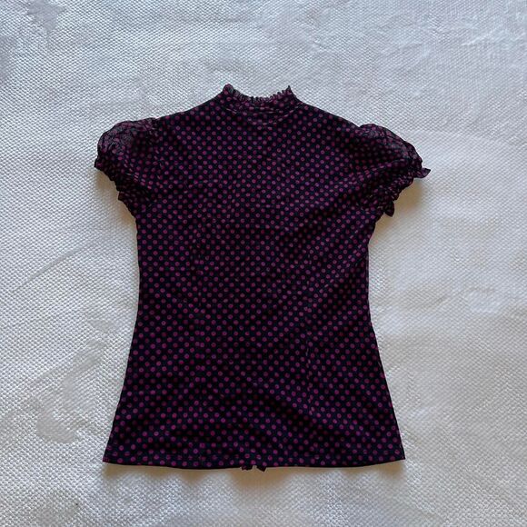 INC PINK POLKA DOT RUFFLED BLOUSE - Picture 4 of 4